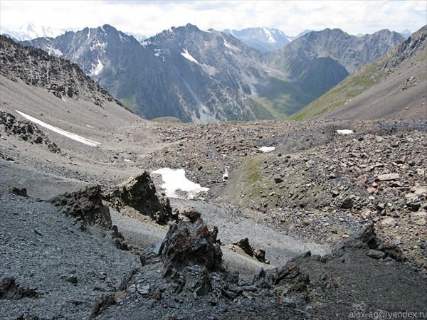 Вид с перевала Телеты на юг. Высота 3801м.